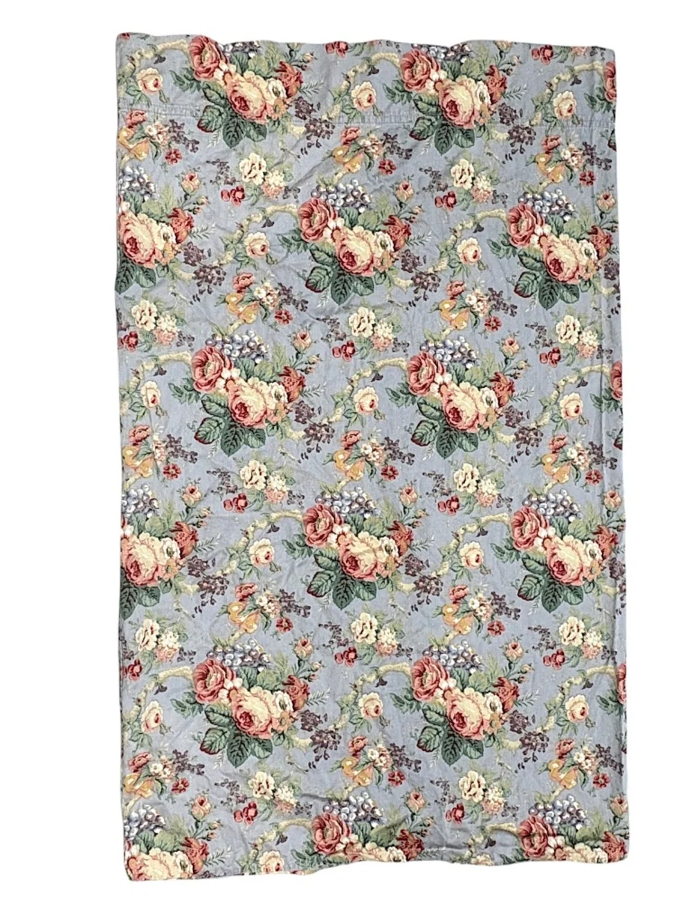 RAYMOND WAITES vintage cotton queen pillowcase one floral traditional English